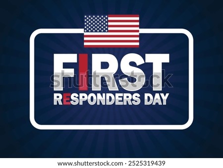 First Responders Day wallpaper with shapes and typography, banner, card, poster, template. First Responders Day, background