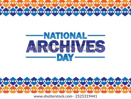 National Archives Day. Holiday concept. Template for background, banner, card, poster with text inscription. Vector illustration