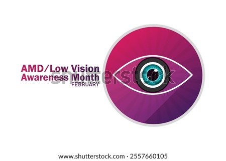 AMD Low Vision Awareness Month wallpaper with shapes and typography, banner, card, poster, template. AMD Low Vision Awareness Month, Modern background