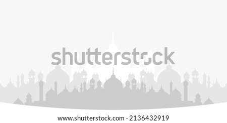 white mosque silhoutte free vector backgound
