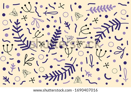 Darden Insect and foliage doodle.  Vector file