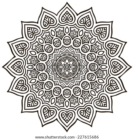 Mandala. Round Ornament Pattern. Vintage decorative elements. Hand drawn background. Islam, Arabic, Indian, ottoman motifs.