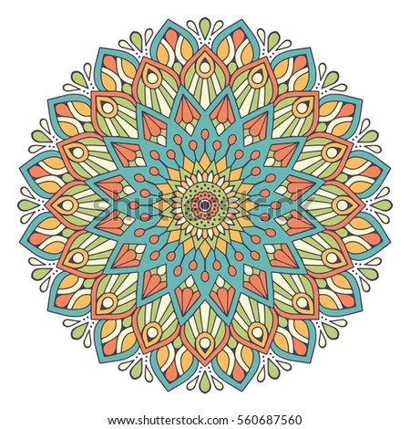 Flower Mandalas Vintage Decorative Elements Oriental Pattern Vector Illustration Islam Arabic