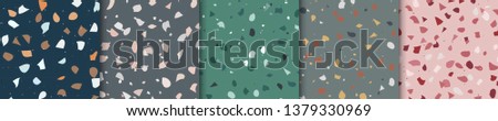 Set of 5 seamless terazzo vector patterns