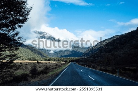 Similar – Image, Stock Photo The fog goes through forest