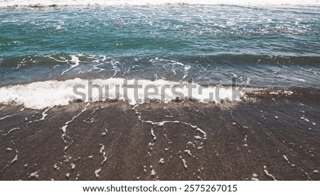 Similar – Image, Stock Photo Picturesque view of sandy beach at sunset