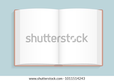 Vector illustration. Blank open book. Top view. 