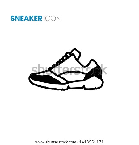 Sport shoe icon vector on white background