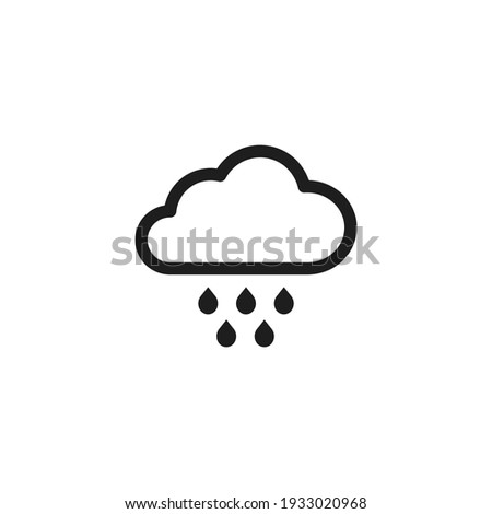 Rain clouds icon vector. Simple weather sign