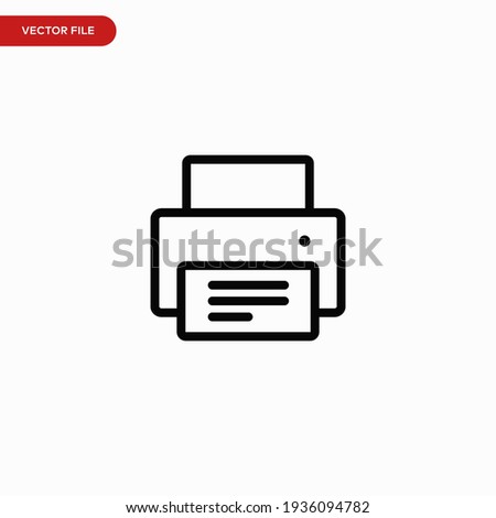 Printer icon vector. Simple fax sign