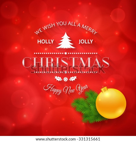 Merry Christmas Greetings Logo On Colorful Background. Christmas Design Made In Vector