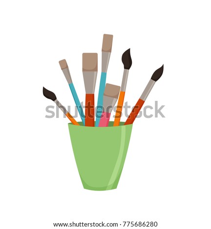 Similar – Image, Stock Photo Glass cups with paints in workshop