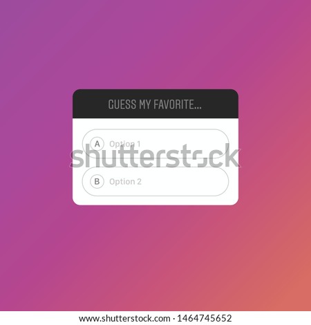 Instagram Quiz, Social Media Sticker, Button and Frame, Quiz Questions, Guess. Template Icon, Vector Illustration