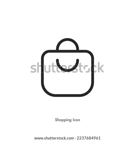 social media Instagram shopping bag icon. online shopping, bag, basket, cart, saved, favorite symbol. outline, flat, isolated, vector icon