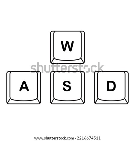 The shortcut keys. Black and white computer icon, vector illustration. White computer key, icons with command, shift, alt, cmd for pc. Isolated press symbol, ctrl. 