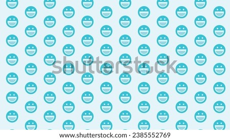a seamless beautiful vector pattern of yahoo emoji logo on light blue background