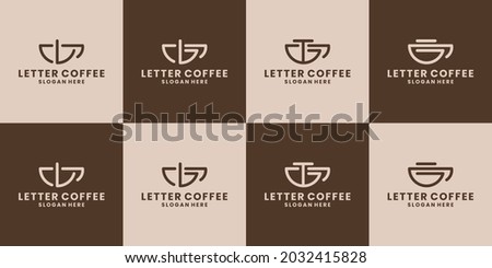 creative bundle letter l b g t coffee logo design vector collection Photo stock © 