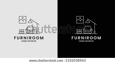 home interior furniture logo design for home property, real estate, residence