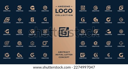 collection of initial letter G logo design template.