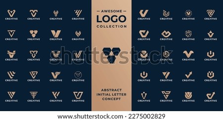 Set of letter V logo, logo V, initial V symbol