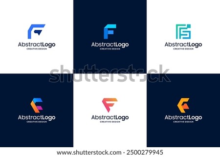 Creative letter F logo design with colorful style