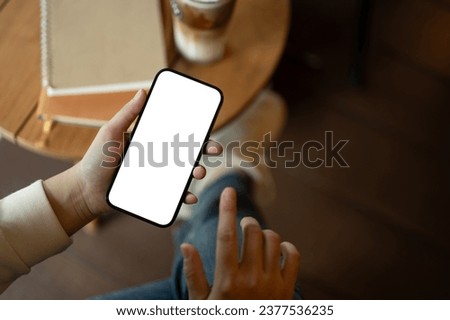 Similar – Image, Stock Photo Smart woman chilling on footpath