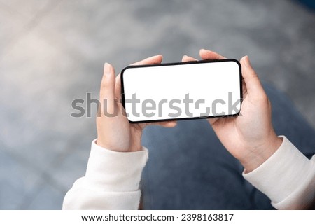 Similar – Image, Stock Photo Woman watching video on tablet at home