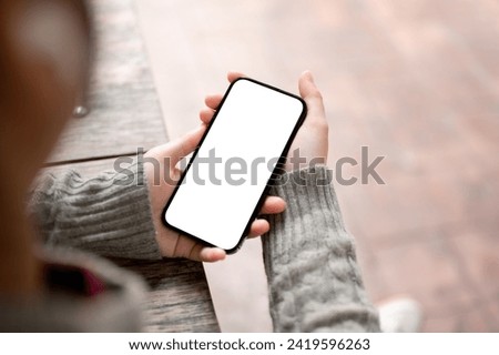 Similar – Image, Stock Photo Asian woman using her mobile phone.