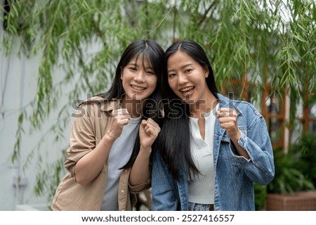 Similar – Image, Stock Photo Asian woman in lush rice field
