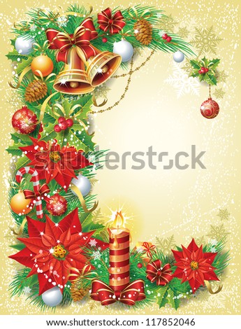 Vintage Christmas Background - Raster Version Stock Photo 117852046