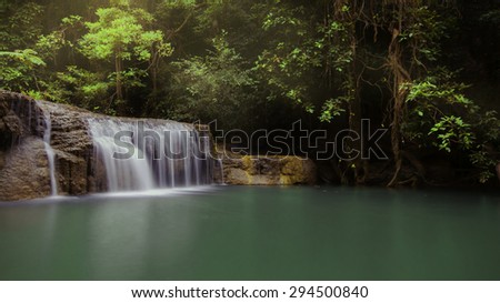 Arawan Waterfall in tropical forest Thailand
