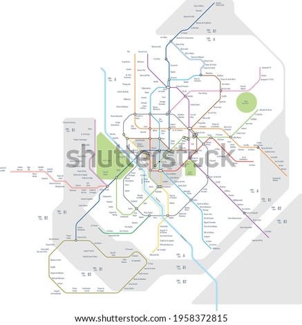 
Madrid metro line vector illustrator