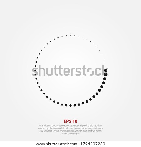 Simple loading icon with dotted line. Loading icon vector isolated on white background, logo concept. Preloader, Downloading, collection.