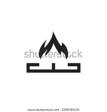 Kitchen gas stove icon. gas stove fire burner symbol.