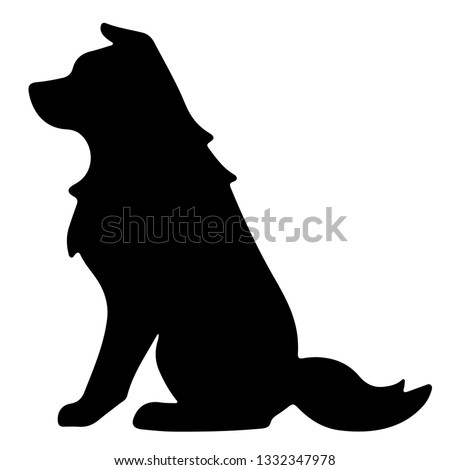 Silhouette of Border Collie Sitting