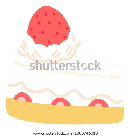 Simple and flat strawberry shortcake