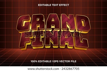 grand final logo style editable vector text effect