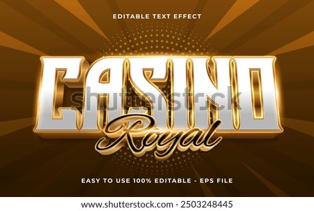 3d Casino Royal gradient sparkle text style effect template editable text effect