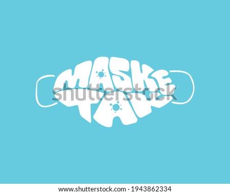 mask wear typography work. Turkish: Maske tak. Stok fotoğraf © 