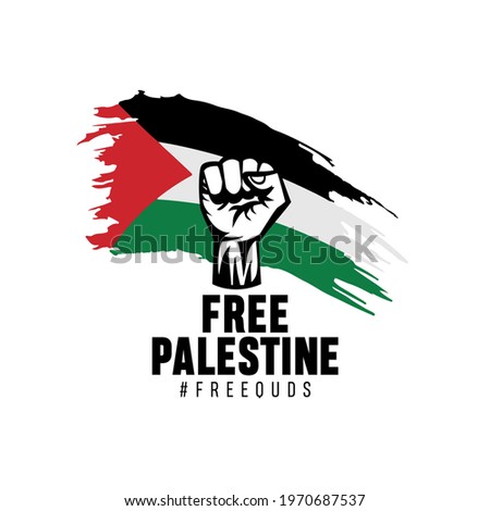 Free Palestine, Free Quds vector illustration