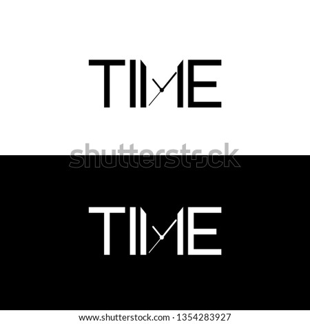 Letter time logo design with clock icon.