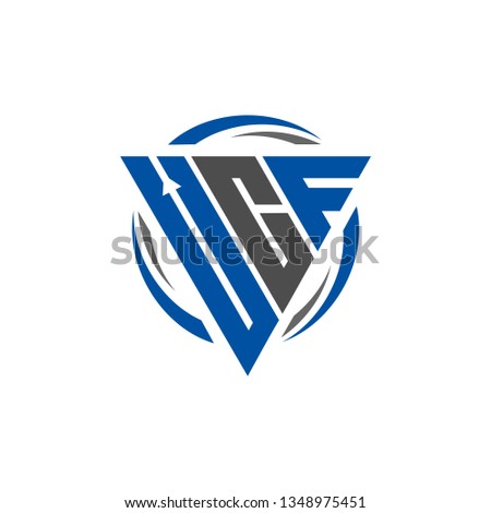  initial UCF triangle monogram cool modern simple logo
