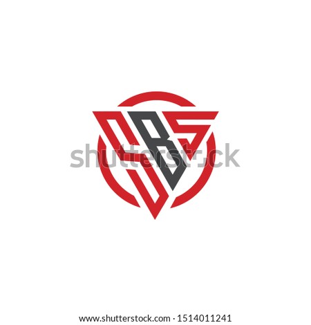 SBS initial triangle monogram cool modern simple logo