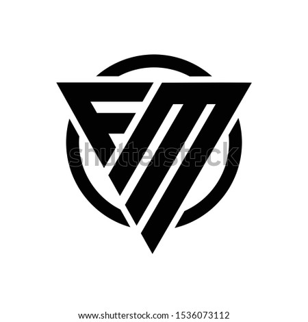 Initial FM triangle monogram cool modern logo