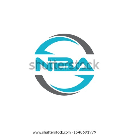 Initial letter NBA circle monogram cool simple  modern logo concept 