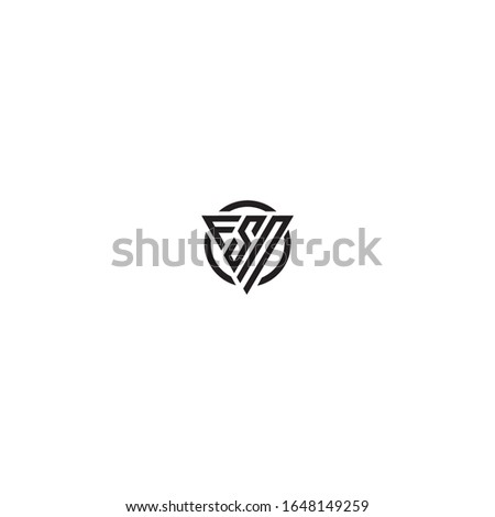 Initial letter FSN triangle monogram cool simple  modern logo concept 