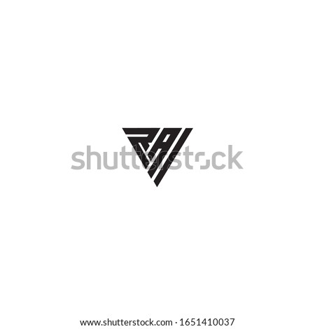 Initial Letter RAI triangle monogram cool modern logo