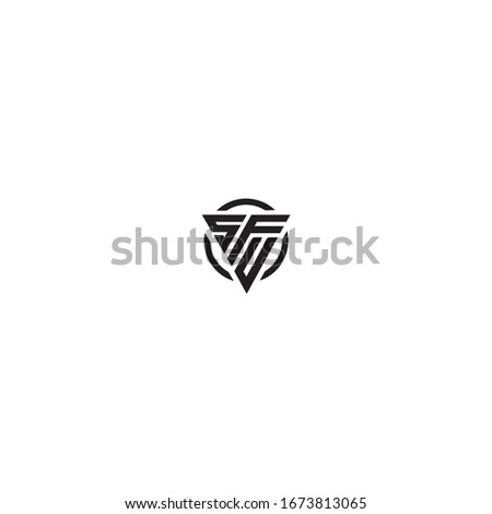Initial Letter SFU triangle monogram cool modern logo