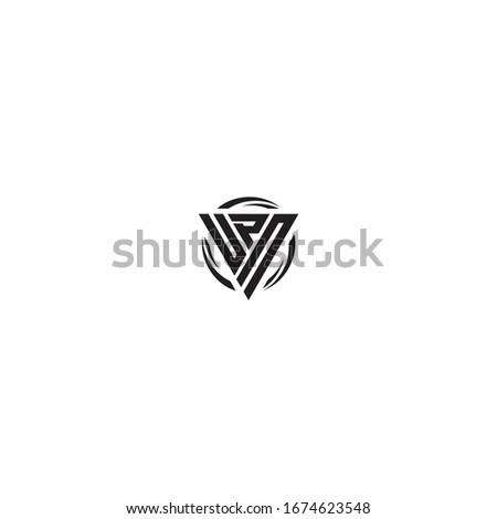 Initial Letter UPN triangle monogram cool modern logo