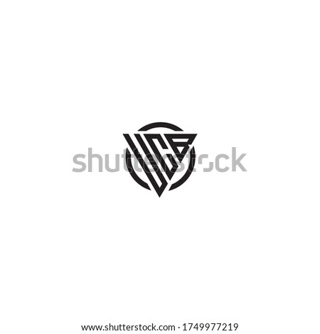 Initial Letter UCB triangle monogram cool modern logo